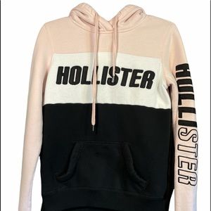Hollister Size S Black White Pink Sweatshirt Hoodie